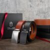 Zitahli Ratchet Belt for Men - 2 Packs Leather Mens belt For Gift Men Dress and Casual,Trim to Fit