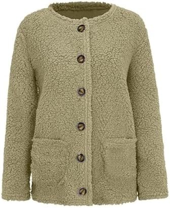 51jgKeU177L._AC_.jpg Winter Coat for Women 2024 Soft Fleece Jacket Fuzzy Sherpa Cardigan Open Front Fleece Button Down Warm Casual Sweater