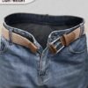 BULLIANT Belt for Men 2Pack,Mens Gift Stretch Braided Web Belt Elastic for Casual Golf Jeans,1 3/8"