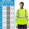 Hi Vis Long Sleeve T Shirts Bulk Safety Fit Work Shirts Construction Shirts for Men 12pcs