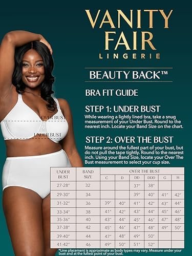 51mH5ebZryL._AC_.jpg Vanity Fair Women's Beauty Back Smoothing Minimizer Bra, Minimizes Bust Line up to 1.5", Non Padded Cups up to H
