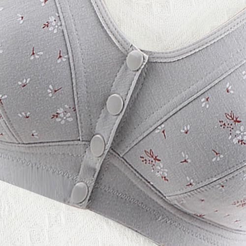 Ellymuse Daisy Bras for Older Women Front Closure Wireless Push Up Bra Everyday Wirefree Comfortable Sleep Bras