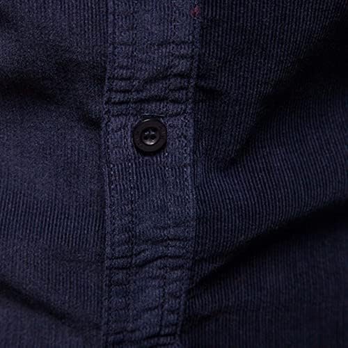 Men Shirts Long Sleeve Dress Collar Shirt Cotton Button Down T Shirt Solid Big and Tall Outdoor Fashion Tee Tops