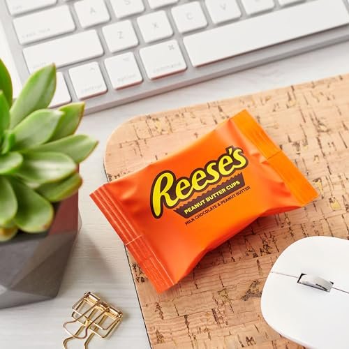 REESE'S Milk Chocolate Snack Size Peanut Butter Cups, Candy Pantry Pack, Halloween Candy, 13.75 oz (25 Pieces)