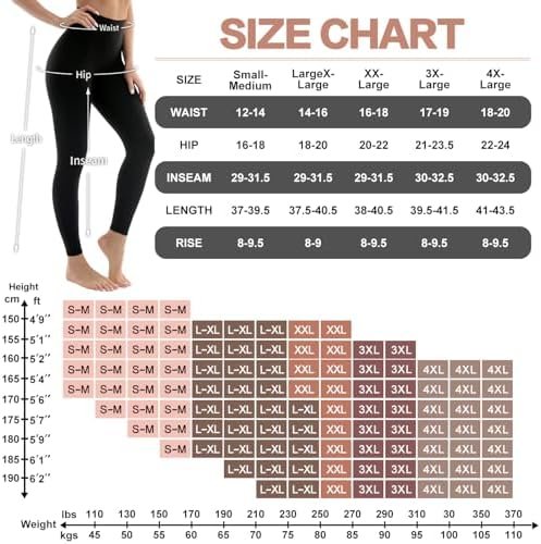 4 Pack Leggings for Women Butt Lift High Waisted Tummy Control No See-Through Yoga Pants Workout Running Leggings