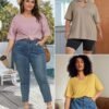 51rtDKfArKL._AC_.jpg ATHMILE Womens Summer Oversized Shirts V Neck Plus Size Spring Workout Tops Beach Vacation 2025 Gym Clothes