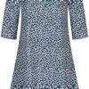 Generic 3/4 Sleeve Knee Length Dress for Women 2024 Casual Comfy Loose Fit Midi Dresses Womens Summer Boho Floral Dresses