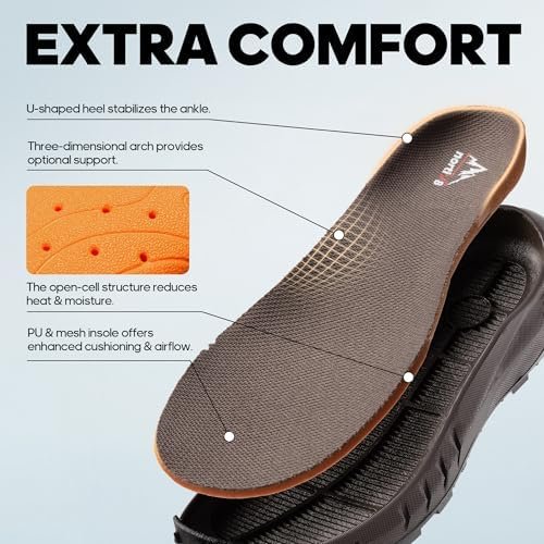 NORTIV 8 Men's Tactical Hiking Boot Lightweight Cushion Sole Boots for Work All Day Side Zipper Motorcycle Combat Military Boot Arch Support 8 Inches Terrascope