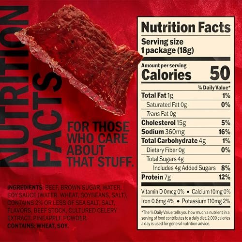 51sHrNXgp6L.jpg Jack Link's Beef Jerky, Teriyaki, Multipack Bags - Flavorful Meat Snacks for Lunches, Ready to Eat Protein Snacks, Individual Packs - 7g of Protein, Made with 100% Beef - 0.625 oz (Pack of 5)