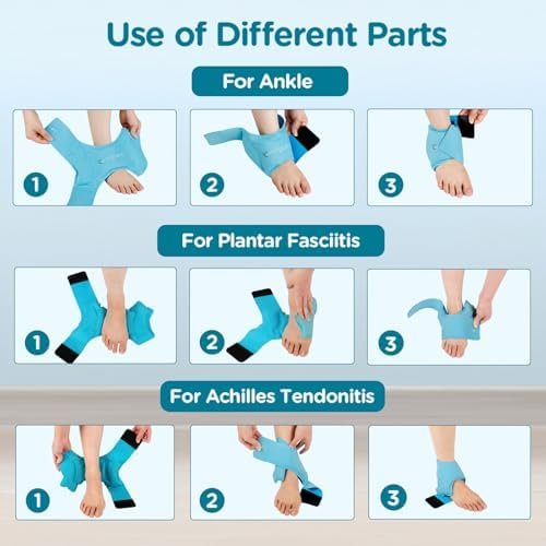Comfytemp Ankle Ice Pack Wrap for Swelling, Plantar Fasciitis, Foot Pain Relief, FSA Eligible, Gel Packs for Injuries Reusable, Hot Cold Compression for Achilles Tendonitis, Sprain Ankles, Gift, 2 Pcs