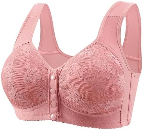 Daisy Bras for Older Women,Wireless Front Closure Push Up Bras Plus Size Full Coverage Comfortable Everyday Bra 2025