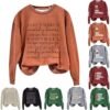 Womens Football Sweatshirt Game Day Sweatshirt Funny Letter Print Shirt Loose Pullover Tops 2024 Long Sleeve Shirts