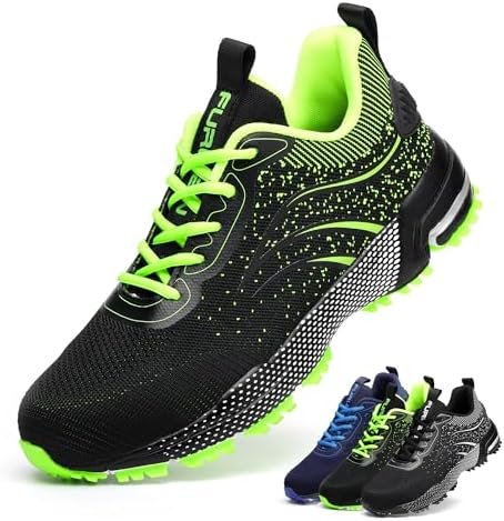 Furuian Steel Toe Shoes for Men & Women Lightweight Safety Work Shoes Comfortable Steel Toe Sneakers Warehouse Industry Work Sneakers