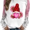 Womens Funny Letter Print Sweatshirt Crew Neck Long Sleeve Pullover Gnomes Graphic Shirt Tops Valentines Day Outfits Clothing