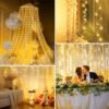 51zPJQMRkoL._AC_.jpg Minetom Curtain Lights, 300 LED Dimmable Fairy Lights with Remote and Timer, 8 Modes, USB Powered String Lights for Room Wall Party Xmas Indoor Decor, Warm White