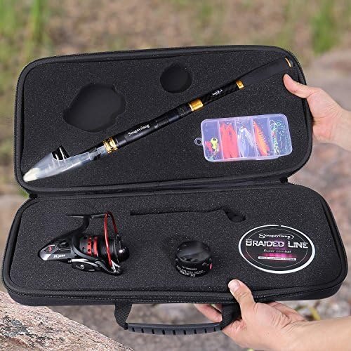 61QiZEbl1tL._AC_.jpg Sougayilang Fishing Rod Reel Combo with Telescopic Fishing Pole Spinning Reel Carrier Bag for Travel Saltwater Freshwater Fishing